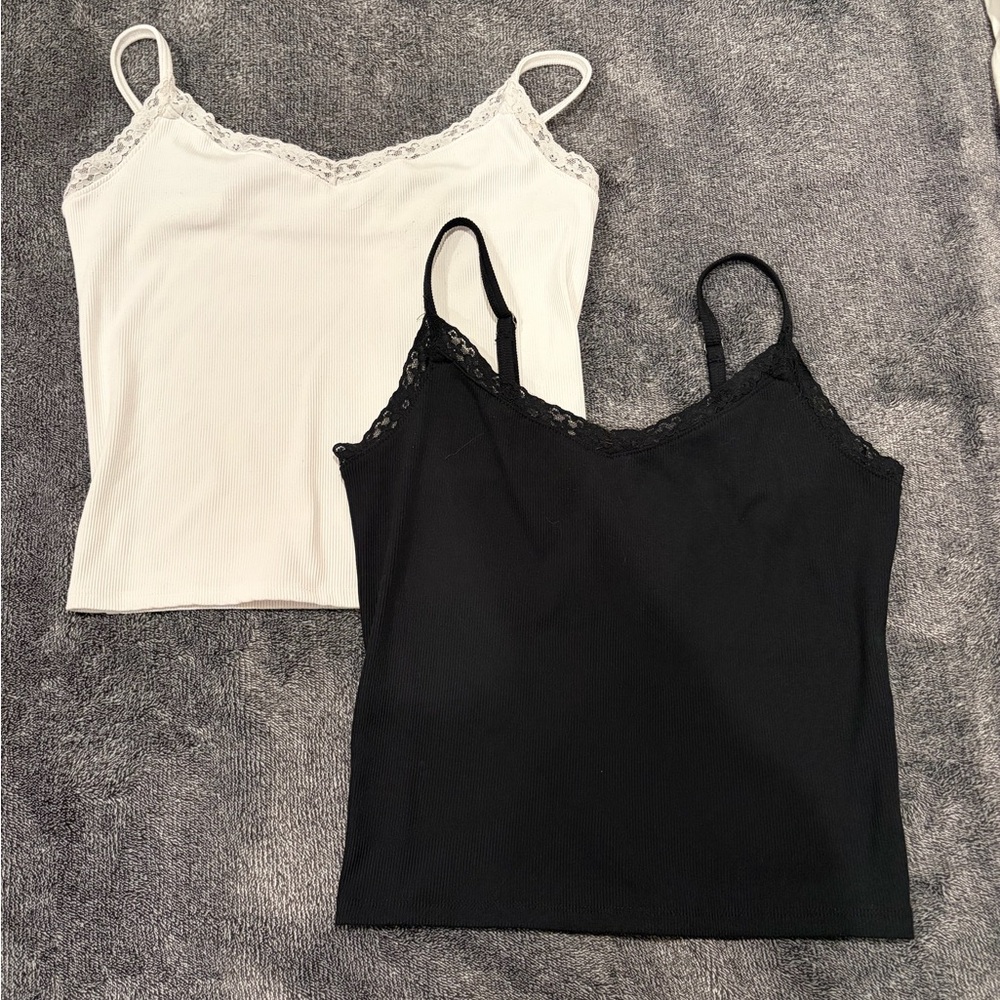 2 Hollister Lace Detail Adjustable Tank Tops